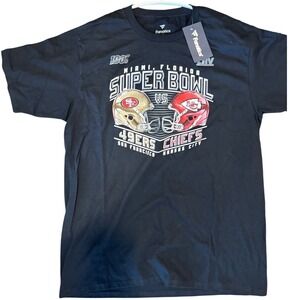 Fanatics Super Bowl LIV 49ers vs Chiefs Miami Florida Mens T-Shirt Black Large